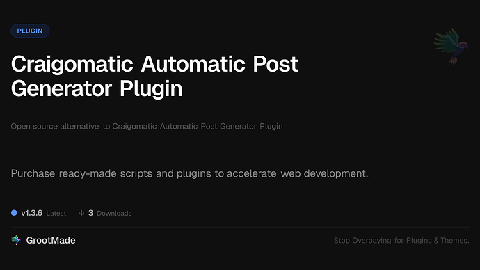 Craigomatic Automatic Post Generator Plugin