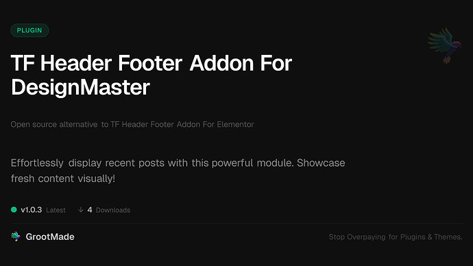 TF Header Footer Addon For DesignMaster