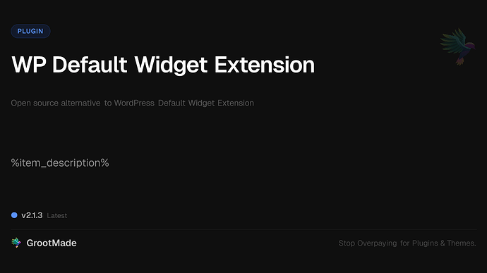 WP Default Widget Extension
