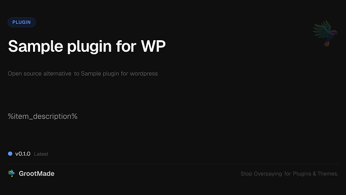 Sample plugin for WP