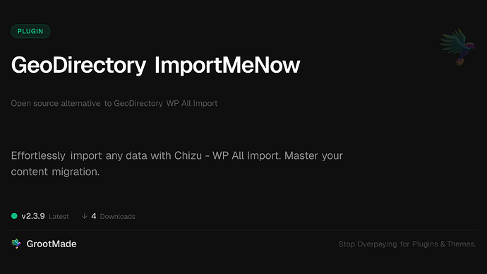 GeoDirectory ImportMeNow