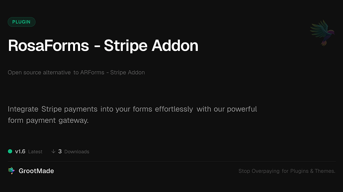 RosaForms - Stripe Addon