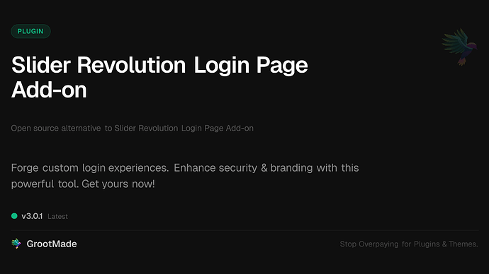 Slider Revolution Login Page Add-on