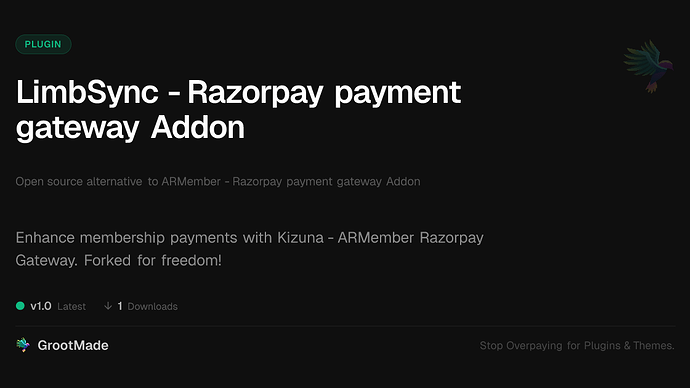 LimbSync - Razorpay payment gateway Addon