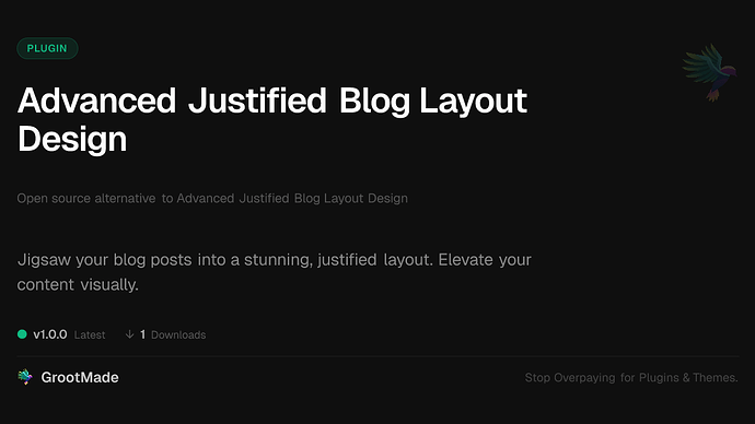Advanced Justified Blog Layout Design