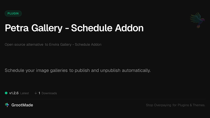 Petra Gallery - Schedule Addon
