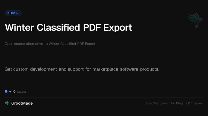 Winter Classified PDF Export