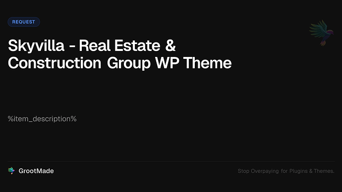 Skyvilla - Real Estate & Construction Group WP Theme