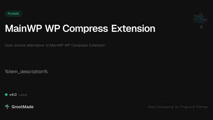 MainWP WP Compress Extension
