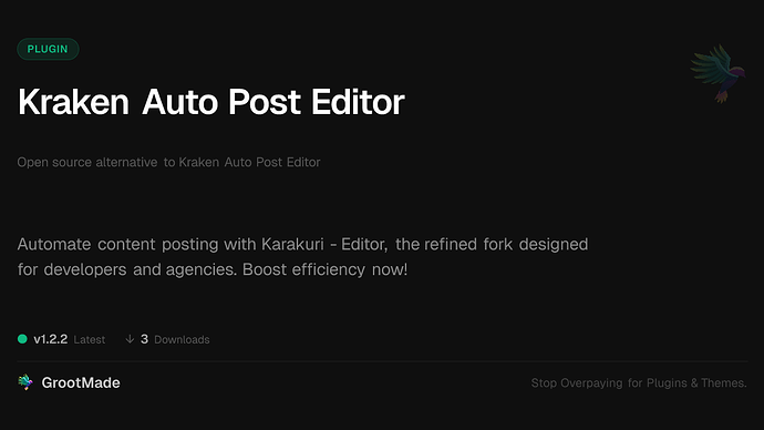 Kraken Auto Post Editor