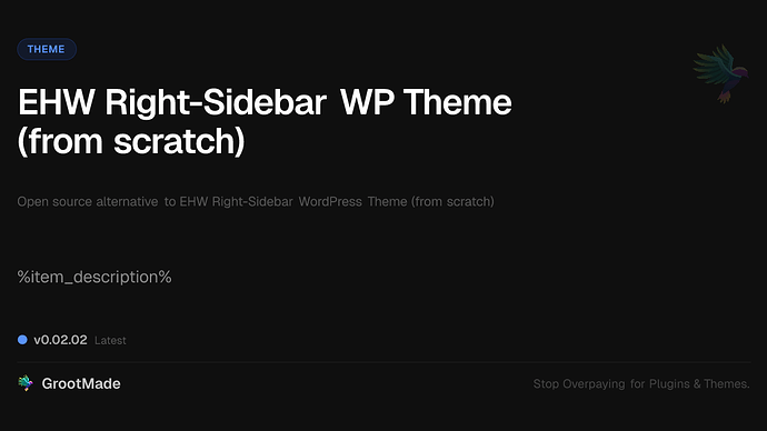 EHW Right-Sidebar WP Theme (from scratch)