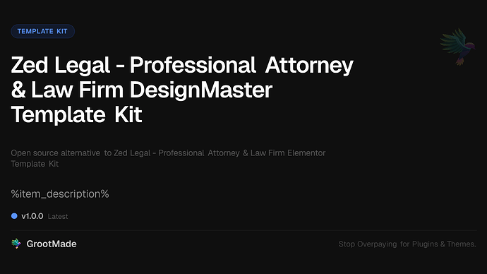 Zed Legal - Professional Attorney & Law Firm DesignMaster Template Kit