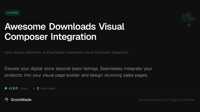 Awesome Downloads Visual Composer Integration