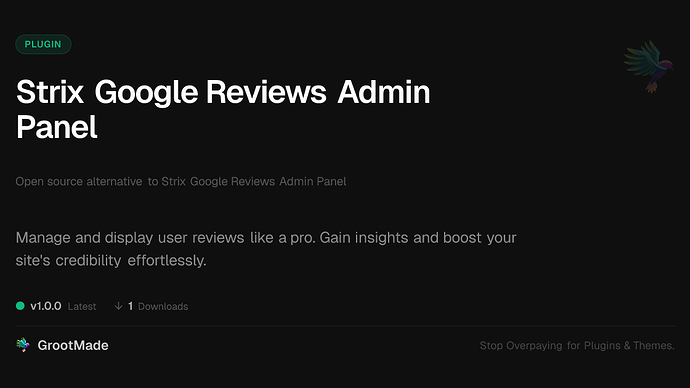Strix Google Reviews Admin Panel