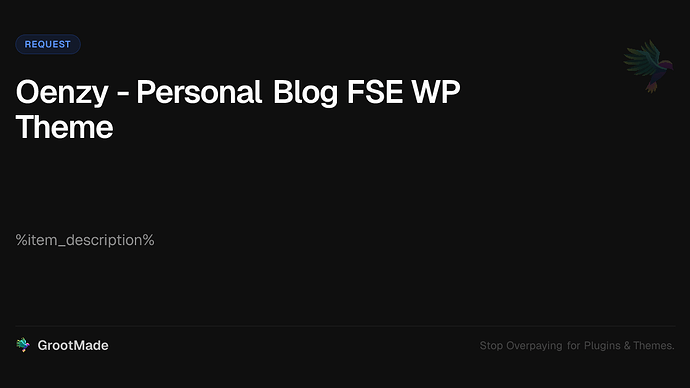Oenzy - Personal Blog FSE WP Theme
