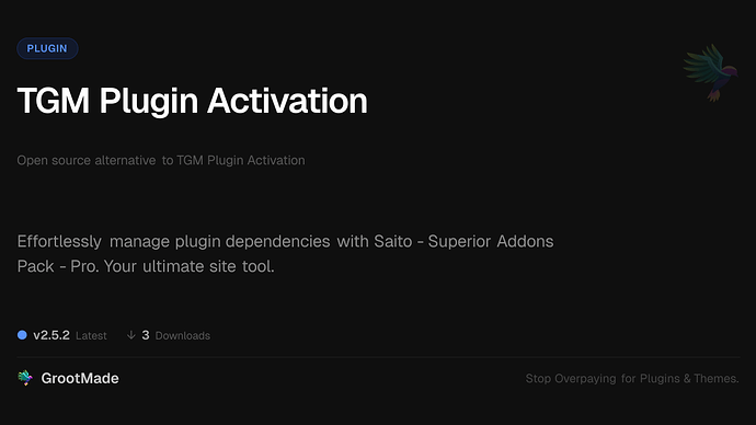 TGM Plugin Activation