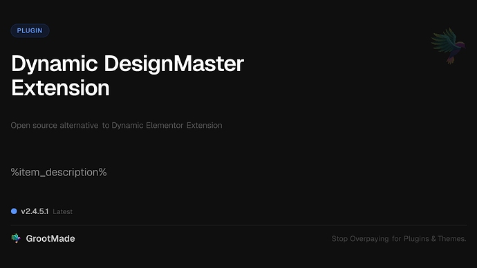 Dynamic DesignMaster Extension