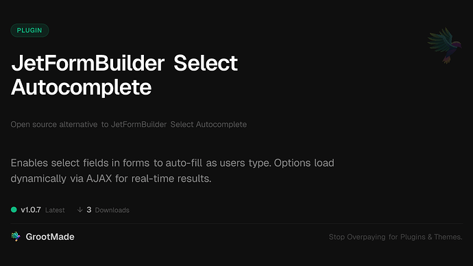 JetFormBuilder Select Autocomplete