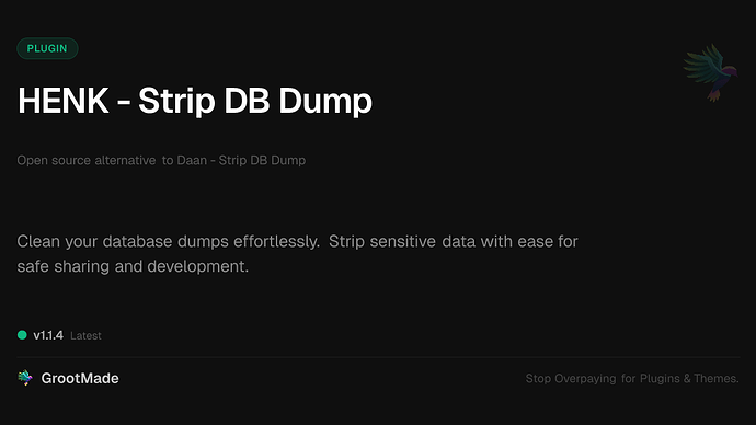 HENK - Strip DB Dump