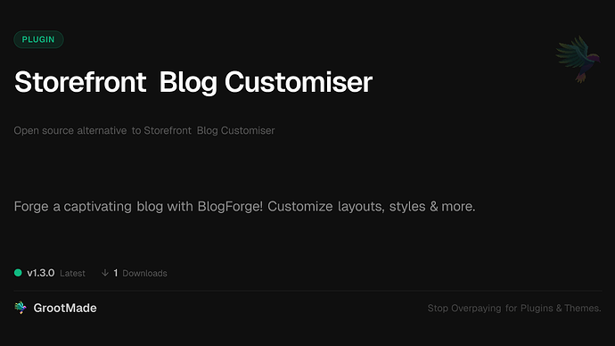 Storefront Blog Customiser