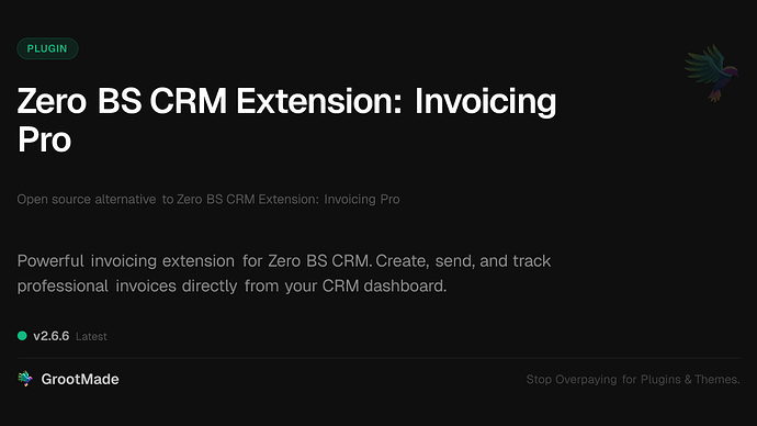Zero BS CRM Extension: Invoicing Pro