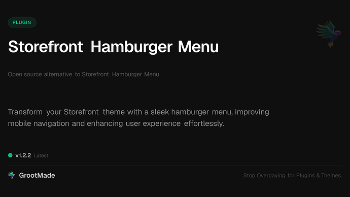 Storefront Hamburger Menu