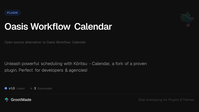 Oasis Workflow Calendar