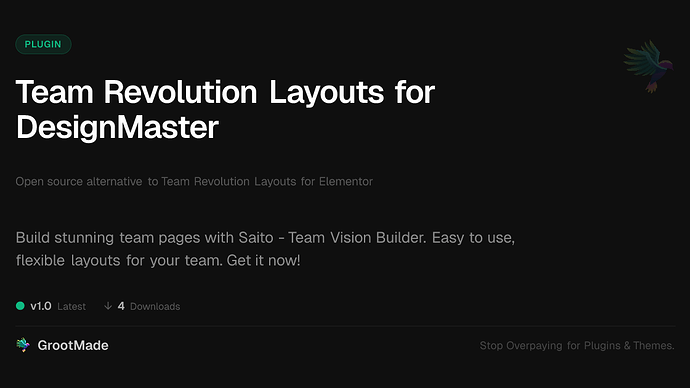Team Revolution Layouts for DesignMaster