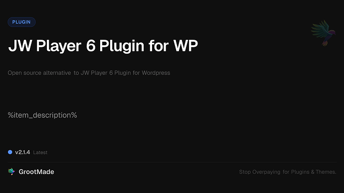 JW Player 6 Plugin for WP