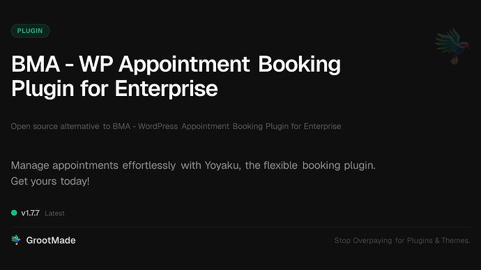 BMA - WP Appointment Booking Plugin for Enterprise