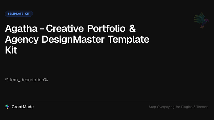 Agatha - Creative Portfolio & Agency DesignMaster Template Kit