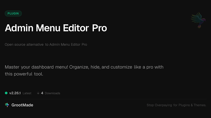 Admin Menu Editor Pro