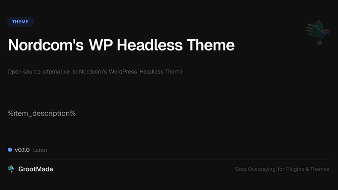 Nordcom's WP Headless Theme