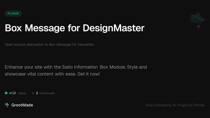 Box Message for DesignMaster