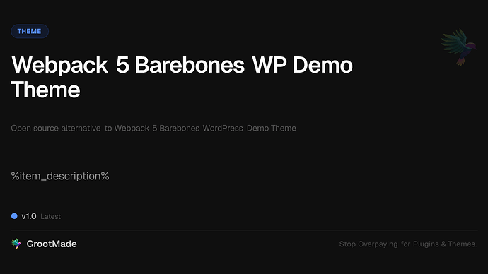 Webpack 5 Barebones WP Demo Theme