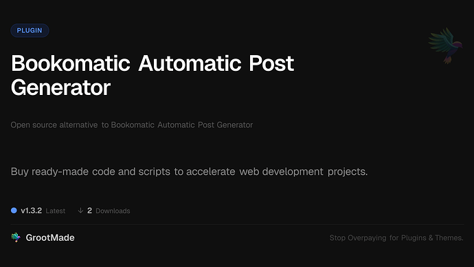 Bookomatic Automatic Post Generator