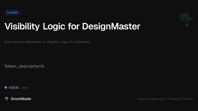 Visibility Logic for DesignMaster