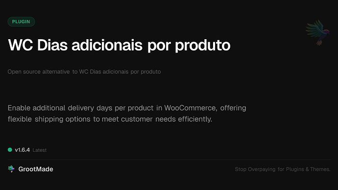 WC Dias adicionais por produto