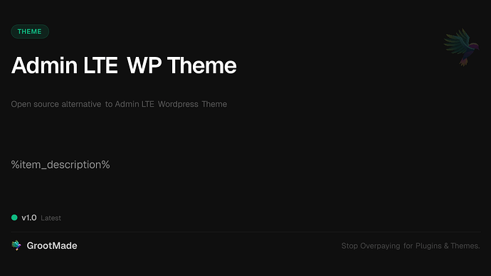 Admin LTE WP Theme