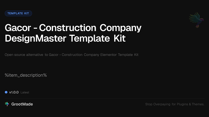 Gacor - Construction Company DesignMaster Template Kit