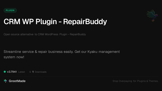CRM WP Plugin - RepairBuddy