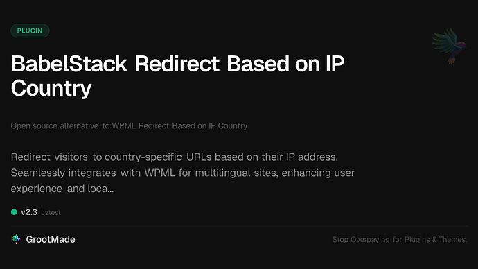 BabelStack Redirect Based on IP Country