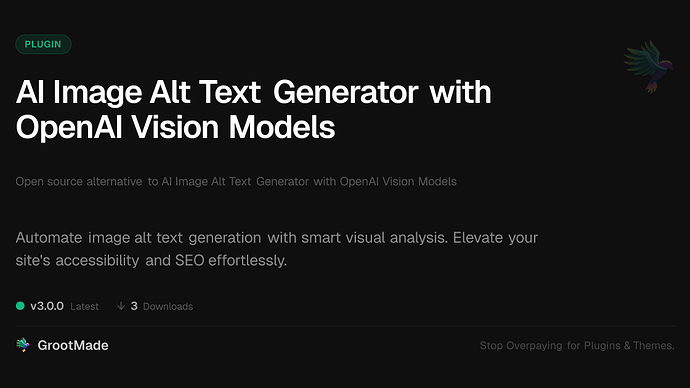 AI Image Alt Text Generator with OpenAI Vision Models