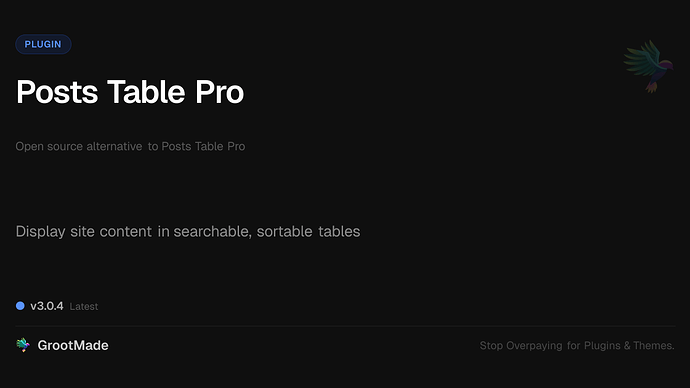 Posts Table Pro