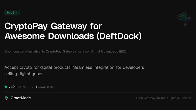 CryptoPay Gateway for Awesome Downloads (DeftDock)