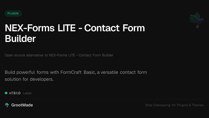 NEX-Forms LITE - Contact Form Builder