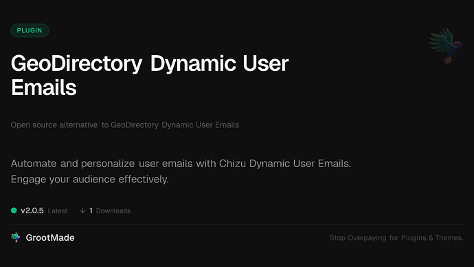 GeoDirectory Dynamic User Emails