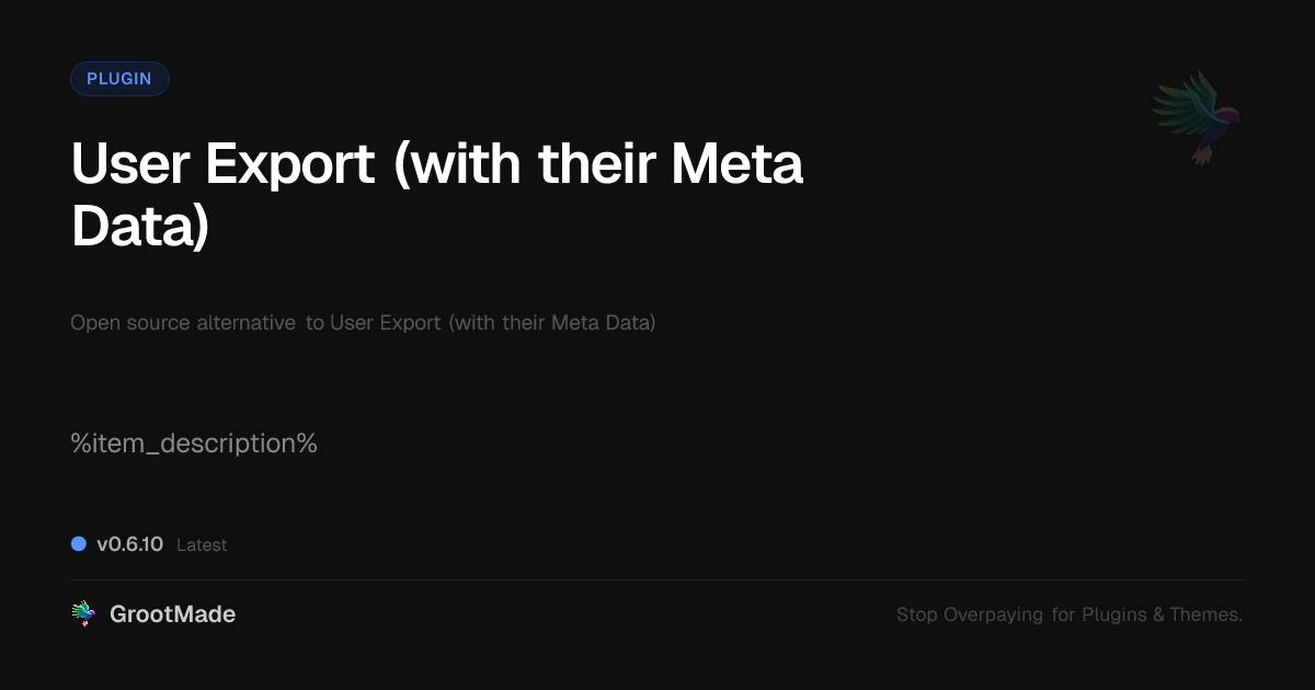 User Export (with their Meta Data)