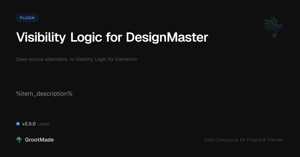 Visibility Logic for DesignMaster