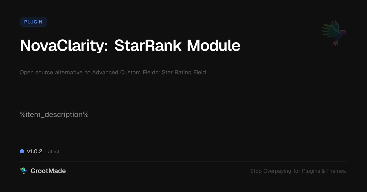 NovaClarity: StarRank Module